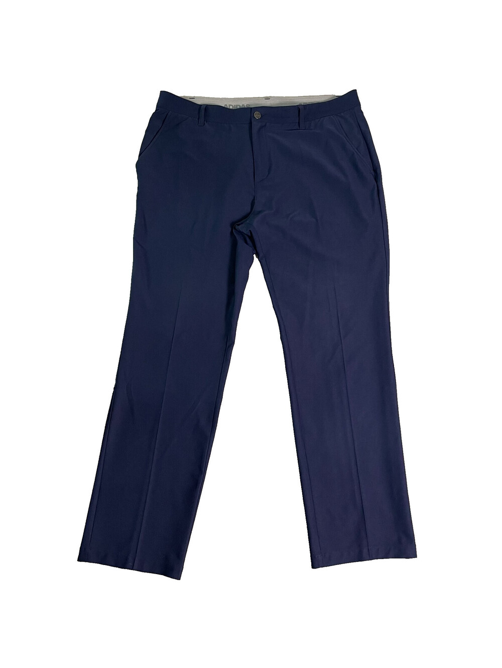 Adidas Golf Pants Mens 38x32 Blue Stretch Pleated Front Performance Straight Fit
